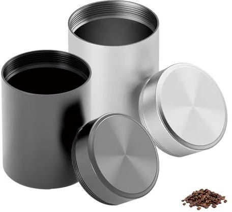 2 Pcs Smell Proof Container Weed,Multipurpose Stash Jar,Coffee Storage Containers,Air Tight Coffee Container,Small Airtight Aluminium Metal Sealing Jars,Lids Canisters for Tea/Herb/Sugar/Spices(60ml)