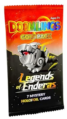 Doomlings Card Game: Legends of Enderas Expansion - Collectible Mystery Holofoils Gold Pack (7 New Holofoils) | 2-6 Players, Ages 10+