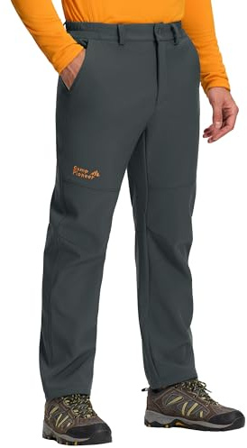 Pioneer Camp Pantalon softshell pour homme - Pantalon d'extérieur chaud doublé en polaire - Imperméable et coupe-vent - Pantalon de trekking d'hiver - Pantalon de randonnée