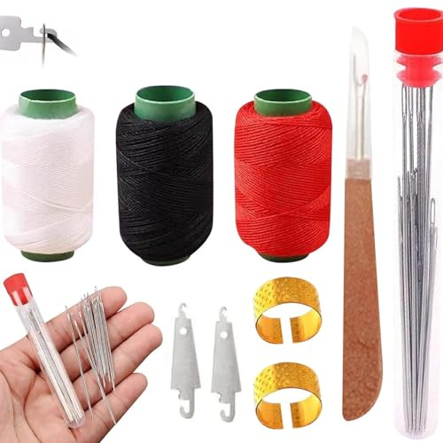 37 Pièces Kit Couture,Set de Couture pour Voyage Famille Maison Avec Fil Couture, Aiguilles Couture, Étui à Aiguilles,Dé à Coudre,Découd-vif,Enfile-aiguille ﻿ (37)