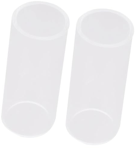 STOBAZA 2pcs Glass Guitar Slides Smooth Gliding Surface and Sustain White Glass Bottleneck Slide for Acoustic and Electric Guitars and Professional Players
