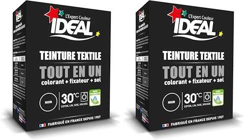 Ideal Teinture Textile Tout en un 230 g Noir (Lot de 2)