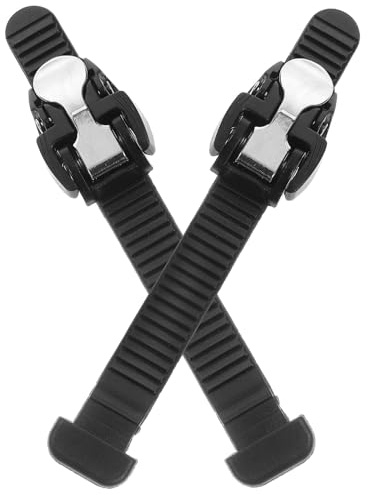 Veemoon Correa Hebilla Ajustable para Patines de Hielo y Línea, 2 Piezas Negras Cierre T Tipo Araña, Accesorios Profesionales para Fijación y Reemplazo de Correas de Patinaje