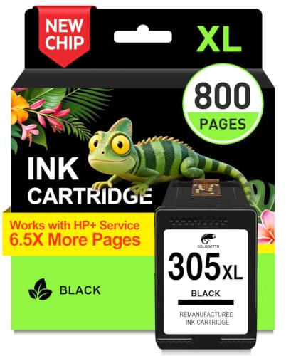 COLORETTO 305XL bläckpatron kompatibel med HP 305 XL, 1 svart | DeskJet 2800e 2820e 4220e 2810e 4222e 2821e 2822e 2823e 4210e 4230e 4200e 2700e 2720e 2710e 2722e 4120e 4122e 4130e skrivare