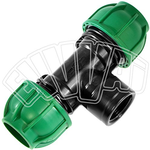 25 MM X 1/2 F X 25 MM - TEE RACCORDO A T COMPRESSIONE PER TUBO PN IRRIGAZIONE