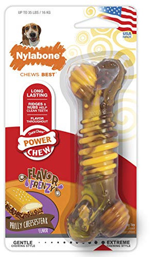 Interpet Nylabone Kauspielzeug für extreme Kauer, Strukturknochen Rinder und Käsegeschmack, M
