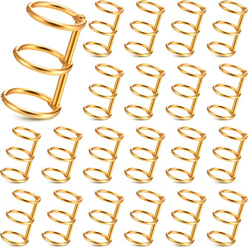 20 Pieces 3 Ring Metal Loose Leaf Binders Book Rings Snap Split Hinged with 20 mm Inner Diameter for DIY Travel Diary, Photo Album, Binding Spines