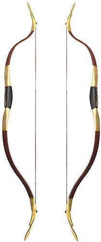 SHARROW Traditioneller Bogen Recurve Bogen 20-40lbs Reiterbogen Handgemacht Holzbogen im Türkischen Stil Pferderücken Mongolian Horsebow Jagdbogen (35lbs, Typ 2)