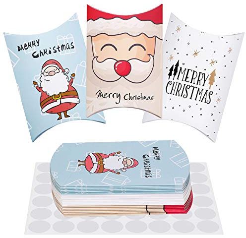 Weihnachten Geschenkbox, 30 Stück Klein Geschenkkarton Leer Papier Faltschachtel Pralinenschachtel Geschenkschachtel für Weihnachten Geschenk Dekoration