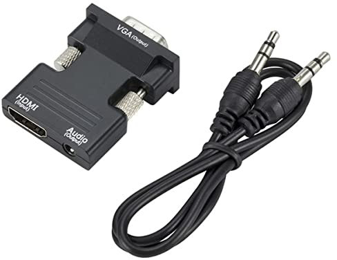 Mini HDMI till VGA-adapter med ljud hane VGA till hona HDMI-omvandlare bärbar dator till TV