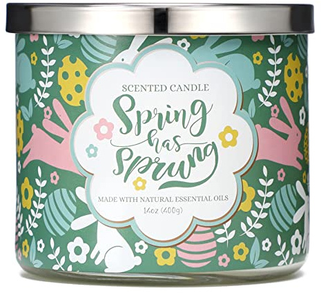 Spring Candle, Easter Candle, Floral Scented, Blossoms Gardenia Scented, Large 3 Wicks,14 oz