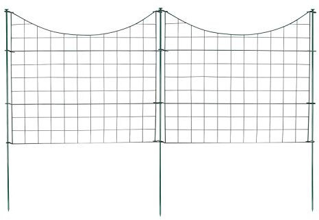 Izrielar Gartenzaun Teichzaun Komplettset 15 Stück Metall konkave Zäune Geländer - Zaun für den Garten, Gitterzaun Set