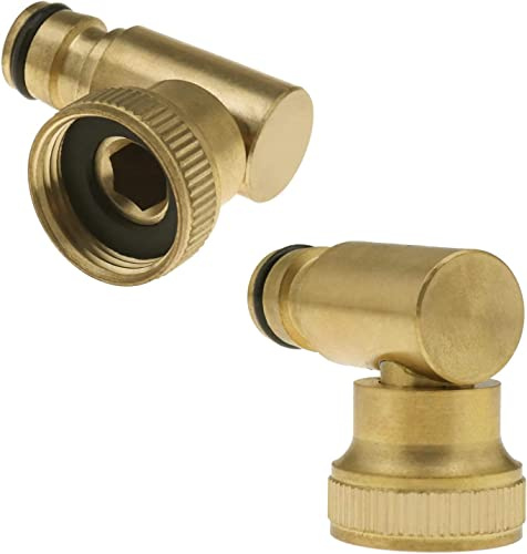 Hydrogarden 2Pcs 3/4 Quick Plug Hose Fitting, Brass Revolving Female Thread to 1/2 Hose Pipe (Rotating Direction)