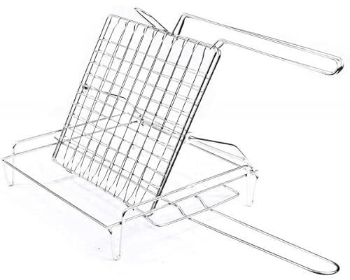 La zappa Graticola per Barbecue Girevole, griglia in Acciaio a Barre con Piedini Alta qualità Made in Italy (30 x 30 cm)