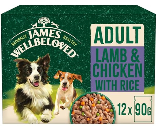 James Wellbeloved Adult Dog Food with Lamb and Chicken in Gravy Pouch 12 x 90 g