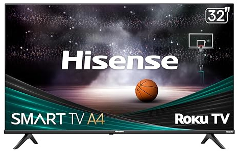 Hisense 32-Inch Class A4 Series HD 720p Smart Roku TV with Alexa Compatibility (32A4HNR) - Dolby Audio, Slim Bezel Design, Google Assistant