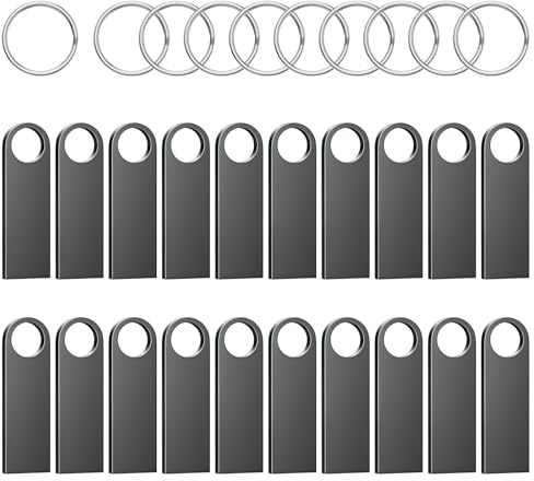 ABLAZE Mini chiavetta USB 2 GB 20 pezzi Nero impermeabile Penna USB 2 GB in metallo confezione da 20 pezzi per laptop, computer, TV, auto