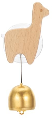 PATIKIL Shopkeepers Bell, Wood Door Chime Hanging Door Bell Jingle Bells Animal Metal Doorbell with Suction Cup for Door Opening Business When Entering Decoration,Grass Mud Horse