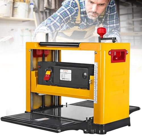 DDZJTPP Cepilladora De Sobremesa 2000w,Cepilladora Eléctrica Multifuncional for Carpintería De Escritorio,Cepilladora De Madera 13 Pulgadas,8000 RPM/Min,Profundidad De Corte Ajustable De 1-3 Mm