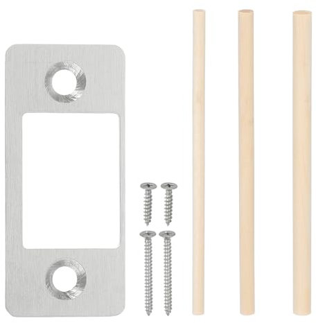 PATIKIL 1 x 2.24 Deadbolt Strike Plate, 1 Set Adjustable Door Strike Plate with Screws Door Backplate Stainless Steel for Electronic Locks Home and Rental Security Strike Plate, Silver