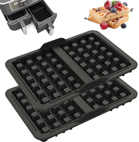 Lifhety 2PCS Ninja Air Fryer Accessories, Silicone Waffle Mould for AF400UK, AF451UK & AF500UK, Belgian Waffle Insert Liners Substitute for Waffle Makers, Ninja Double Stack XL Airfryer Accessories