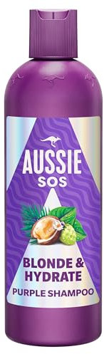 Aussie SOS Blonde & Hydrate Shampoo Antigiallo 500ml per Capelli Decolorati, Colorati e Grigi, Neutralizza i toni Gialli, Aumenta Luminosità, Morbidezza e Lucentezza