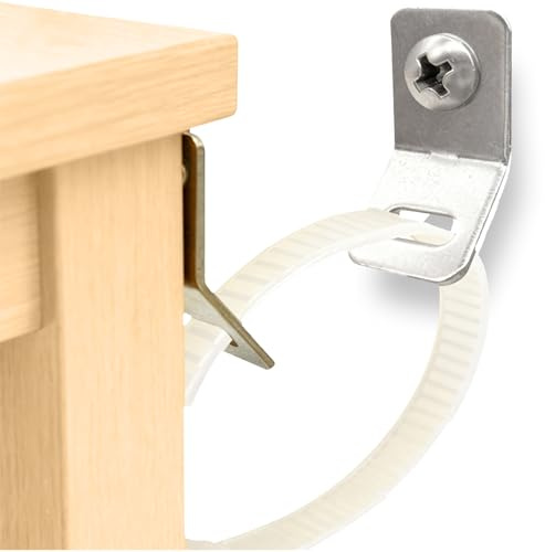 12 Sätze Anti-Kipp-Möbelgurte-Set, Möbel-Kipp-Sicherung, Babysicherheit Anti Kipp Möbel Wandanker, Kippschutz Sicherheitsgurt für Bücherregal Schrank zur Sicherheit von Kindern & Haustieren