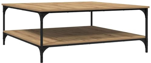 vidaXL Mesa de salón Estilo Industrial Moderno, Hecha de Madera aglomerada Decorar tu hogar con un diseño contemporáneo y un Marco de Hierro.