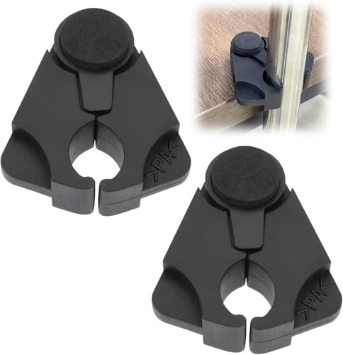 Xstary 2 stycken kryckehållare, svarta käpphållare för promenadkäppar, promenadkäpphållare för bord för fastsättning på skrivbord, bord och diskar, för kryckor med en diameter på 1,6–2,5 cm