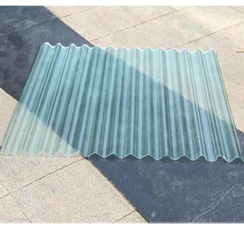 Lastre Ondulato in Policarbonato per Illuminazione Naturale,Pannelli Da Tetto in Plastica Trasparente,Lamiere Ondulate Antipioggia,Pannelli Da Tetto Autopulente Silenziosa,10Pcs-0.9x0.7m(35x28in)