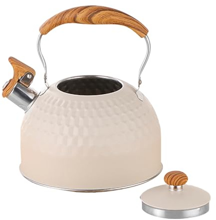 Hervidores con silbato - Hervidor de té de inducción con silbato para cocina | de agua caliente de 2,5 litros, olla para distribución uniforme del calor de acero inoxidable, para cocina Do