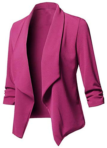 Generisk damkavaj, kort midja, kavaj, elegant sportig kort blazer, festlig bolero 3/4 ärm, kostymjacka, affärsjacka, stretch, kavaj, ledig outfit, enfärgad damblazer, lätt kofta