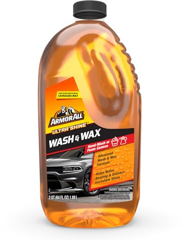 Armor All Ultra Shine Car Wash and Car Wax by Armor All, Cleaning Fluid for Cars, Trucks, Motorcycles, 64 Fl Oz Each