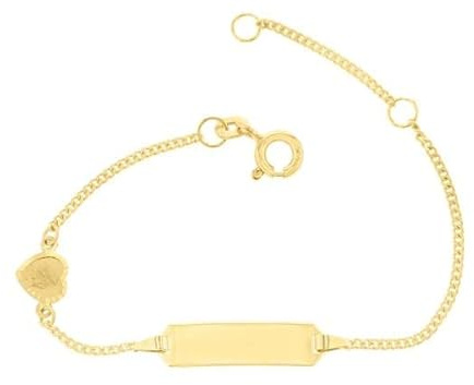 JC Schmuck 333 Gold Baby ID-Armband Kinder Goldarmband 14 cm mit Engel I Schildband Armband mit Gravur Taufarmband Gold Namensarmband I Babyarmband mit Namen I Kinderschmuck I 5.56049-99