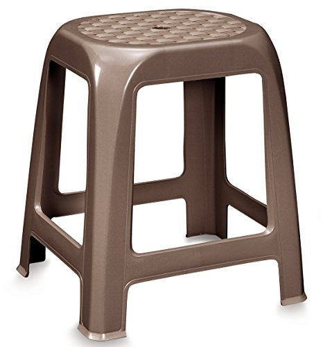 TAUBE Stabiler Hocker aus Kunststoff leicht zu reinigen • Sitzhocker, Küchenhocker, Badhocker, Duschstuhl, Campingstuhl, Aufgrund der Löchrigen Sitzfläche kann er gut unter der Dusche genutzt werden.
