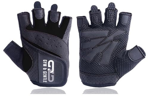 Gym & Gentle Fitness Handschuhe Damen/Herren - Trainingshandschuhe/Handgelenkstütze -Krafttraining/Bodybuilding/Crossfit (Schwarz, S)