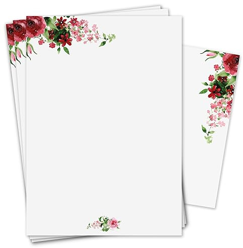younikat Carta lettere floreale vintage DIN A4 - dv440