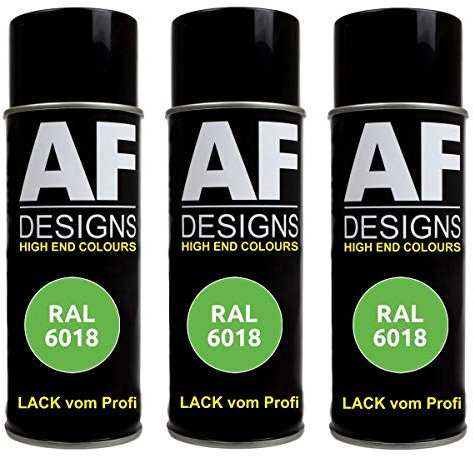 Alex Flittner Designs 3X Ral Pintura en Espray Pintura Coche Laca Colorida Lata de Aerosol RAL6018 Gelbgruen Brillante
