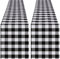 Buffalo Plaid Tischläufer 2 Packungen 33 x 213 cm kariert Schwarz und Weiß Tischläufer Herbst Thanksgiving Tischläufer für Partys