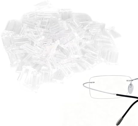 Agatige 3 Types 100pcs Accessoires De Lunettes Sans Monture, Nouveaux Manchons De Compression En Plastique Pour Lunettes Sans Monture Accessoires Outils (#2)