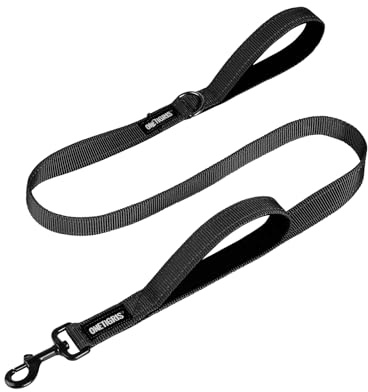 OneTigris Guinzaglio Doppio con Strisce Riflettenti per Cani di Taglia Media e Grande, Nylon 1000D, Lunghezza 122/182 cm, Garanzia 1 Anno
