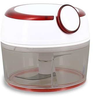 MENASTYL - Mini hachoir manuel Alix rouge 5secondes - 5040175 - hacher, découper & mixer les légumes, viandes, oignons; lames en acier inoxydable incurvées, rouge