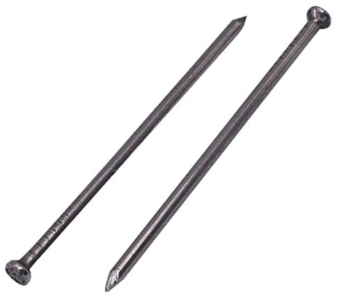 (150 unidades) de acero de 1,8 x 60 mm, cabeza redonda plana, clavos de alambre brillante comunes multiusos, carpintería (150, 1,8 x 60 mm)