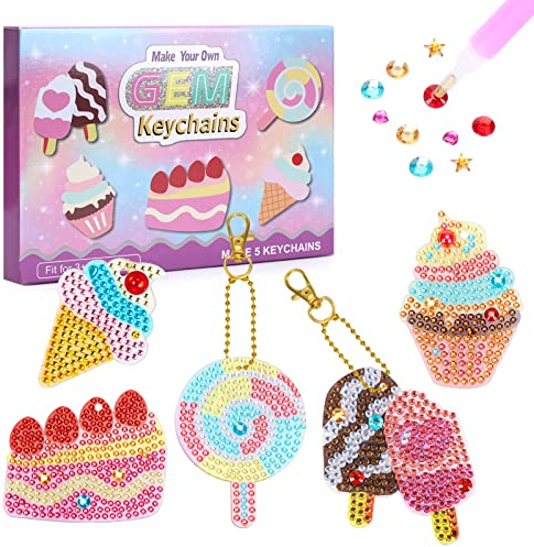 Fullove Gifts for 6 7 8 9 10 Year Old Girls- Toys for 7-12 Year Olds Girls Diamond Arts and Crafts Kits for Kids Birthday Presents Diamond Painting Mosaic Kits for Children Creative Gifts for Kids