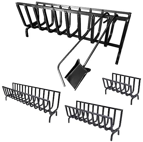 ANGELO PEGORARO Braciere Ferro Battuto per Camino e Barbecue, Largo 87x25 cm, Grigio