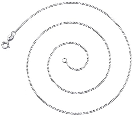 Philip Jones Sterling Silver 20 Inch 1.2mm Fine Italian Curb Chain Necklace