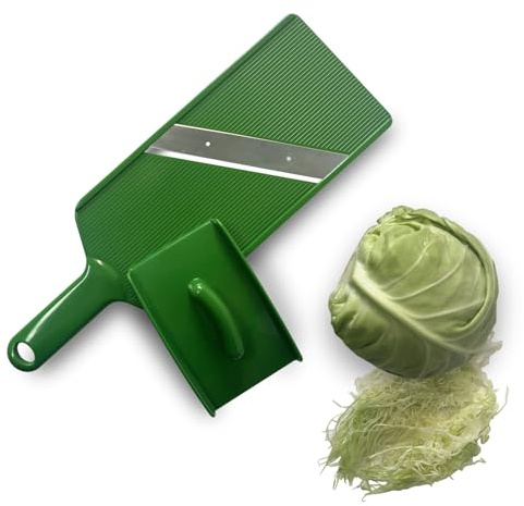 RCOAIMT Fixed Thickness Vegetable Slicer – Ultra-Thin Cabbage Shredder for Salads, Jicama Tacos, Onion, Potato Chips – Fine Fluffy Cuts Mandoline Kitchen Tool(Green)
