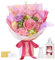 MAMAMIKO Rosenstrauß mit Vase, Ewiger Blumenstrauß, Echte Konservierte Rose, Geschenke für Frauen, Ehefrau, Freundin – Geschenke für Sie zum Geburtstag, Jahrestag, Valentinstag, Muttertag (Rosa)