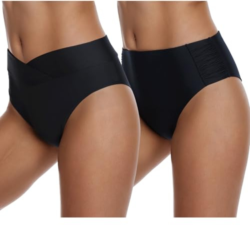 Adigaber Slip da Bikini Vita Alta e Bassa Sexy Pacco da 2 per Donne Ragazze Adolescenti Bikini Bottom