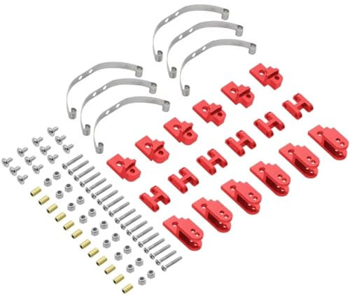 YONMFRDS For WPL B16 B36 For JJRC Q60 Q63 Q75 1/16 6WD 6X6 Steel Shock Absorber Suspension For Leaf Springs RC Car Upgrade Parts Accessories RC Car DIY Parts(Red)